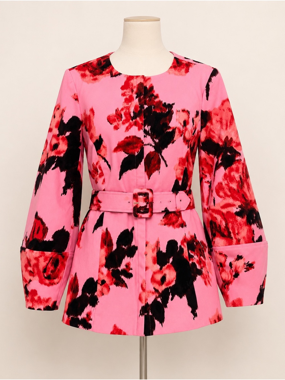 Tuckernuck Cerise Blossom Rhoda Tunic Top Belted Floral Pink Red NWT Size 10